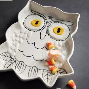 Anthropologie Francesca Kaye Halloween Magic Owl Dessert Plate New in Box